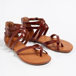 Maurices Alma Brown Cross Strap Gladiator Sandals – Women’s Size 6